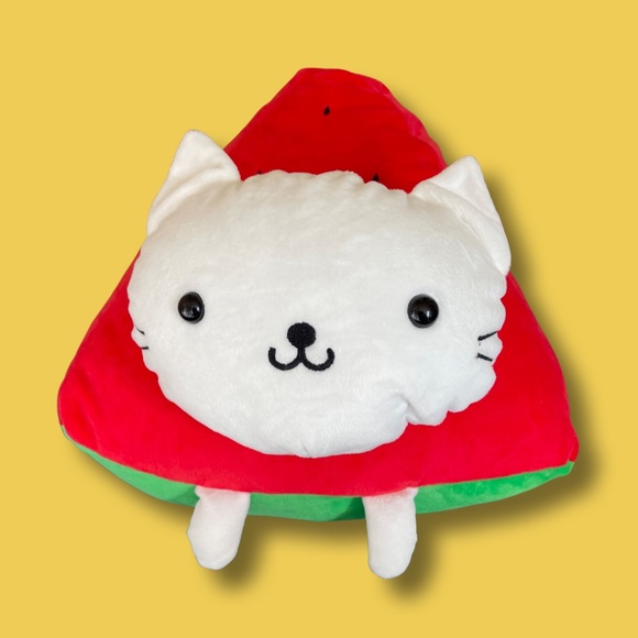 Toys Nwt Kawaii Watermelon Cat Kitty Japanese Plush Large Poshmark
